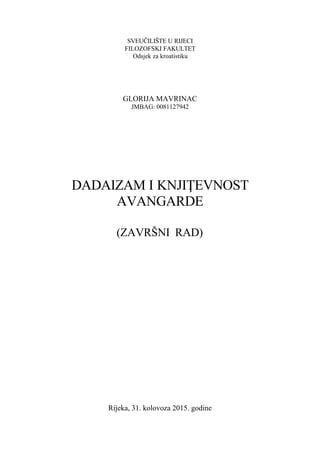 Dadaizam i književnost avangarde