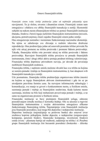 Osnovi finansijskih tržišta