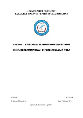 Determinacija i diferencijacija pola
