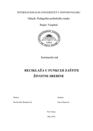 Reciklaža u funkciji zaštite životne sredine