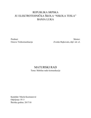 Mobilne Radio Komunikacije