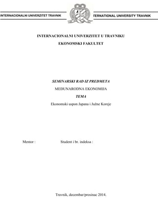 Ekonomski uspon Japana i Južne Koreje