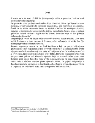 Vrste i elementi osiguranja