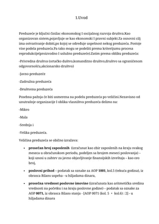 Pojavni oblici rezultata preduzeća