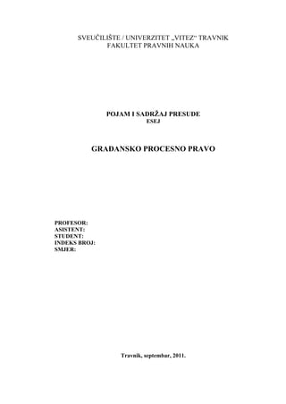 Pojam i sadžaj presude