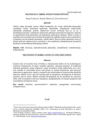 Tranzicija u Srbiji-efekti