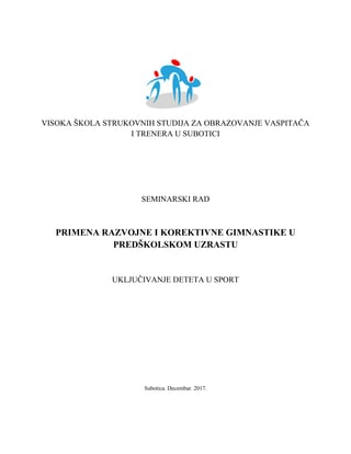 Primena i razvoj korektivne gimnastike u predškolskom uzrastu