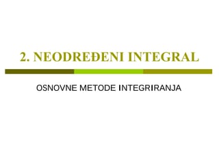 Neodređeni integral