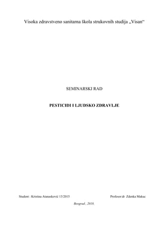 Pesticidi i ljudsko zdravlje