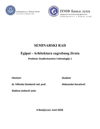 Egipat: arhitektura zagrobnog života