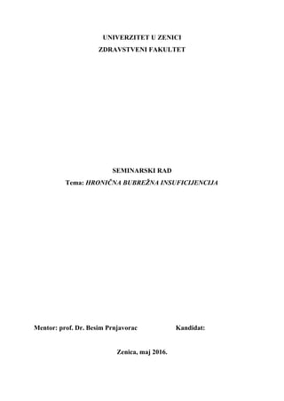 Hronična bubrežna insuficijencija