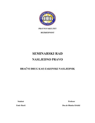 Bračni drug kao zakonski nasljednik