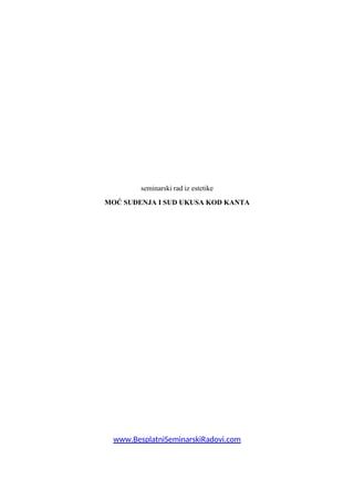 Moć suđenja i sud ukusa kod Kanta