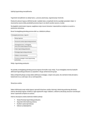 Sadržaj trgovinskog menadžmenta