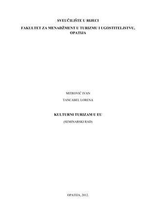 Kulturni turizam u EU