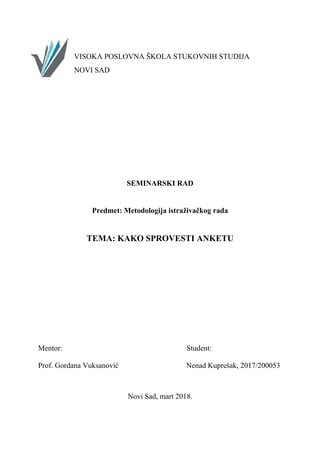 Kako sprovesti anketu