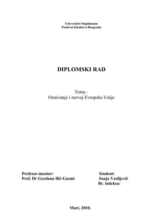 Osnivanje i razvoj EU