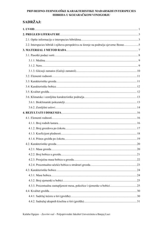 Privredno tehnološke karakteristike mađarskih interspecies hibrida u kozaračkom vinogorju