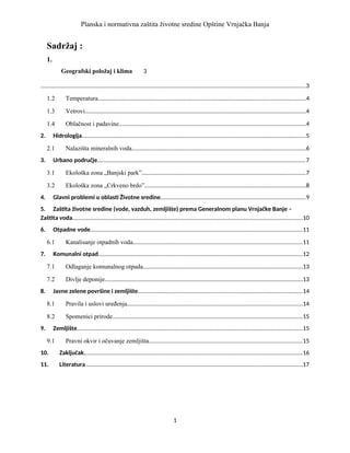 Planska i normativna zaštita životne sredine opštine Vrnjačka Banja