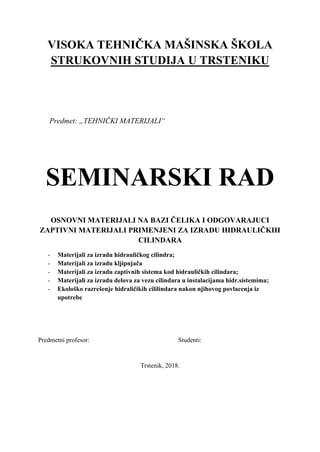 Osnovni materijali na bazi čelika