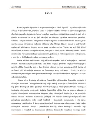 Berze i berzansko poslovanje