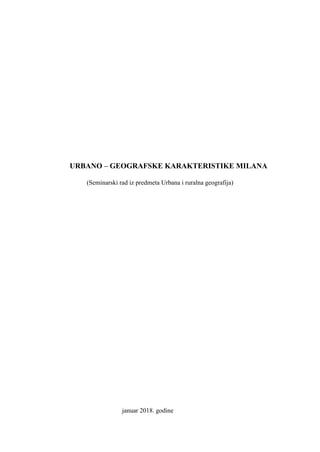 Urbano-geografske karakteristike Milana