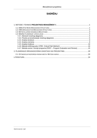 Metode i tehnike projektnog menadžmenta