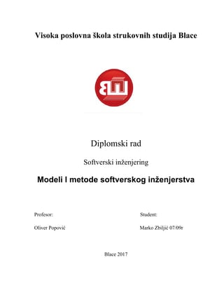Modeli I metode softverskog inženjerstva