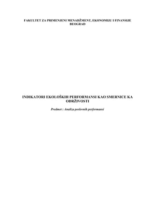 Indikatori ekoloških performansi