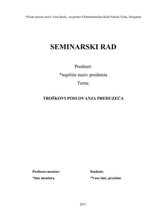 Troškovi poslovanja preduzeća