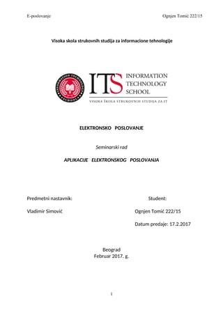 Aplikacije eletktronskog poslovanja