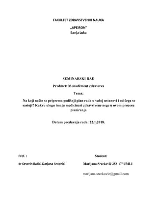 Zdravstveni menadžment