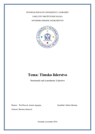 Timsko liderstvo