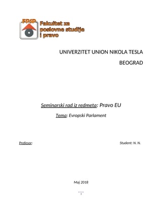 Evropski parlament: analiza u okviru prava EU
