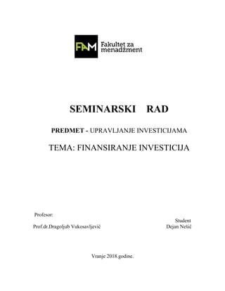 Finansiranje investicija