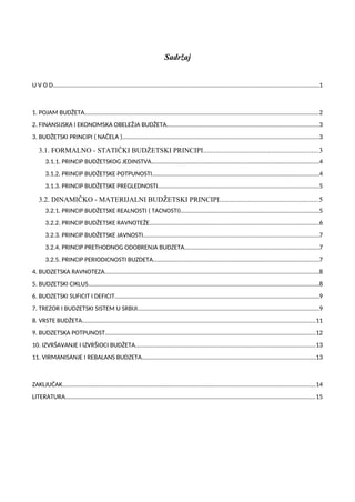 Pojam i funkcija budžeta