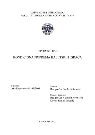 Kondiciona priprema baletskih igrača