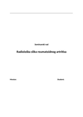 Radiološka slika reumatoidnog artritisa