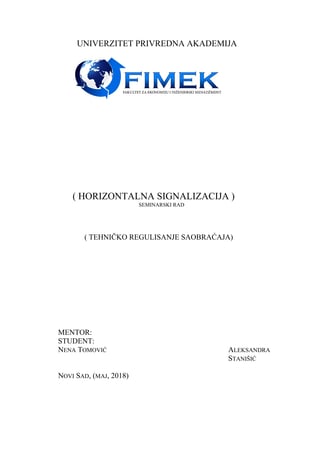 Horizontalna signalizacija