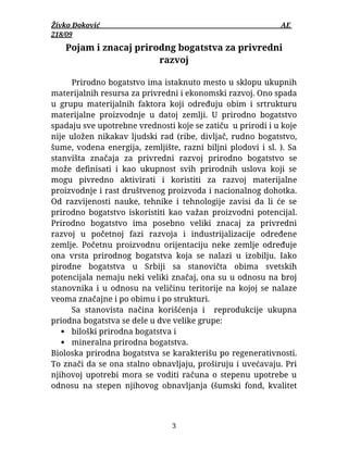 Pojam i značaj prirodnog bogatstva za privredni razvoj