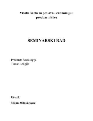 Sociologija – religija