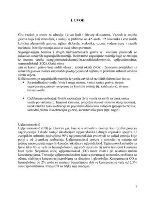 Uticaj saobraćaja na zagađenje vazduha i globalno zagrevanje