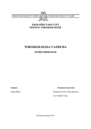 Toksikologija vazduha