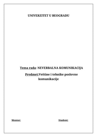 Neverbalna komunikacija