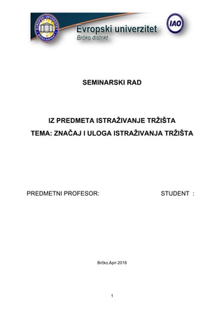 Značaj i uloga istraživanja tržišta