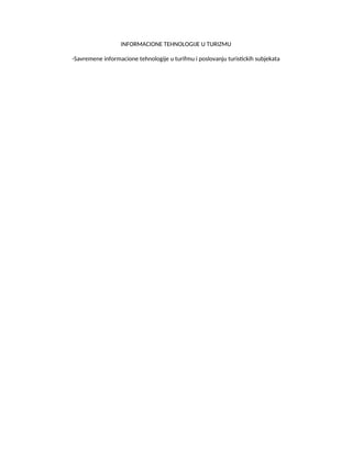 Informacione tehnologije u turizmu