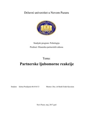 Partnerske ljubomorne reakcije