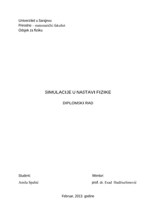 Simulacije u nastavi fzike