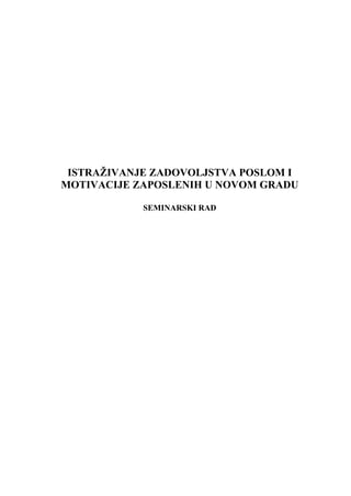 Istraživanje zadovoljstva poslom