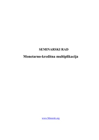 Monetarno kreditna multiplikacija